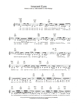 page one of Innocent Eyes (Lead Sheet / Fake Book)