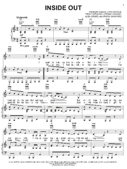 page one of Inside Out (Piano, Vocal & Guitar Chords (Right-Hand Melody))