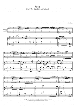 page one of Aria (from The Goldberg Variations) (Piano Solo)