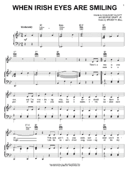 page one of When Irish Eyes Are Smiling (Piano, Vocal & Guitar Chords (Right-Hand Melody))