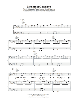 page one of Sweetest Goodbye (Piano, Vocal & Guitar Chords)