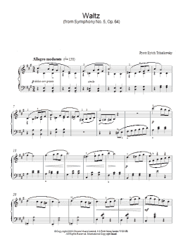 page one of Waltz (from Symphony No. 5, Op. 64) (Piano Solo)