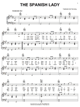 page one of The Spanish Lady (Piano, Vocal & Guitar Chords (Right-Hand Melody))