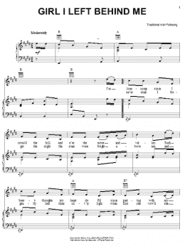 page one of Girl I Left Behind Me (Piano, Vocal & Guitar Chords (Right-Hand Melody))