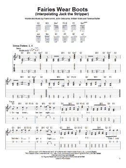 page one of Fairies Wear Boots (Interpolating Jack The Stripper) (Easy Guitar Tab)