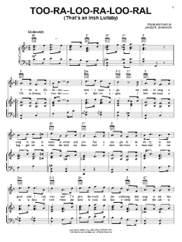 page one of Too-Ra-Loo-Ra-Loo-Ral (That's An Irish Lullaby) (Piano, Vocal & Guitar Chords (Right-Hand Melody))