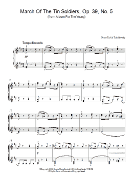 page one of March Of The Tin Soldiers, Op. 39, No. 5 (from Album For The Young) (Piano Solo)
