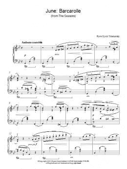 page one of June: Barcarolle (from The Seasons) (Piano Solo)