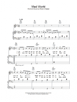 page one of Mad World (Piano, Vocal & Guitar Chords)