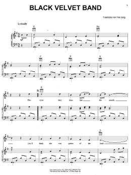 page one of The Black Velvet Band (Piano, Vocal & Guitar Chords (Right-Hand Melody))