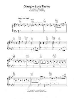 page one of Glasgow Love Theme (Piano Solo)