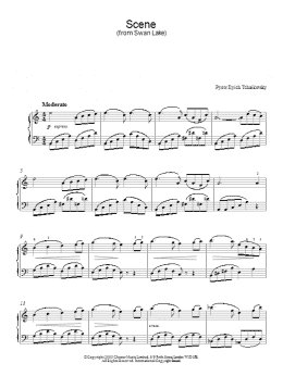 page one of Swan Lake, Op. 20 (Scene) (Piano Solo)