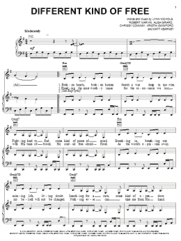 page one of Different Kind Of Free (Piano, Vocal & Guitar Chords (Right-Hand Melody))