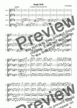 page one of Jingle Bells, Flute Choir/Quartet