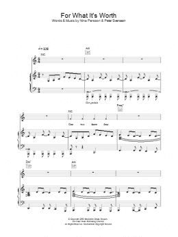 page one of For What It's Worth (Piano, Vocal & Guitar Chords)