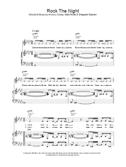 page one of Rock The Night (Piano, Vocal & Guitar Chords)