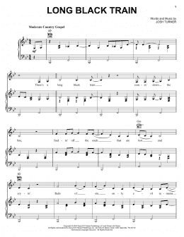 page one of Long Black Train (Piano, Vocal & Guitar Chords (Right-Hand Melody))
