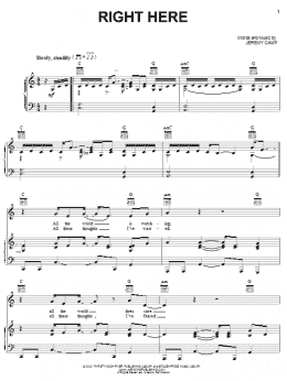 page one of Right Here (Piano, Vocal & Guitar Chords (Right-Hand Melody))
