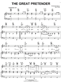 page one of The Great Pretender (Piano, Vocal & Guitar Chords (Right-Hand Melody))