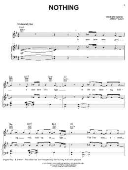 page one of Nothing (Piano, Vocal & Guitar Chords (Right-Hand Melody))