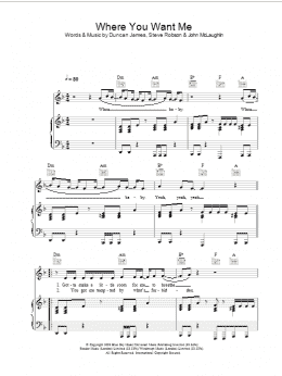 page one of Where You Want Me (Piano, Vocal & Guitar Chords)