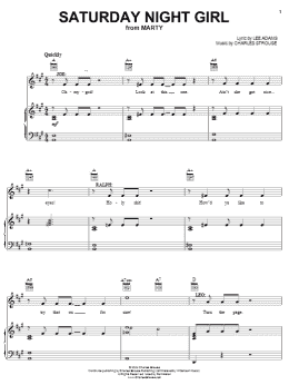 page one of Saturday Night Girl (Piano, Vocal & Guitar Chords (Right-Hand Melody))