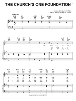 page one of The Church's One Foundation (Piano, Vocal & Guitar Chords (Right-Hand Melody))