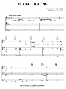 page one of Sexual Healing (Piano, Vocal & Guitar Chords (Right-Hand Melody))