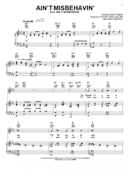 page one of Ain't Misbehavin' (Piano, Vocal & Guitar Chords (Right-Hand Melody))
