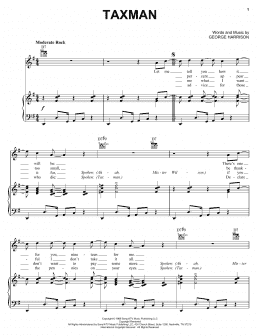 page one of Taxman (Piano, Vocal & Guitar Chords (Right-Hand Melody))