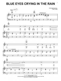page one of Blue Eyes Crying In The Rain (Piano, Vocal & Guitar Chords (Right-Hand Melody))