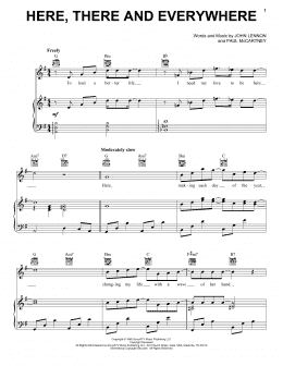 page one of Here, There And Everywhere (Piano, Vocal & Guitar Chords (Right-Hand Melody))
