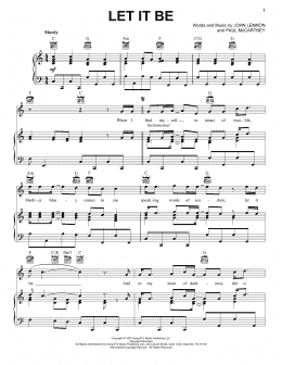page one of Let It Be (Piano, Vocal & Guitar Chords (Right-Hand Melody))
