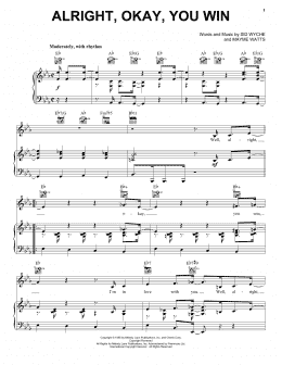 page one of Alright, Okay, You Win (Piano, Vocal & Guitar Chords (Right-Hand Melody))