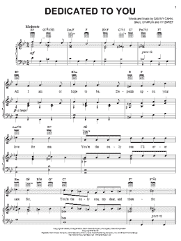page one of Dedicated To You (Piano, Vocal & Guitar Chords (Right-Hand Melody))