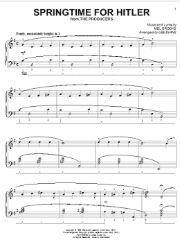 page one of Springtime For Hitler (Piano Solo)