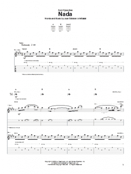 page one of Nada (Guitar Tab)