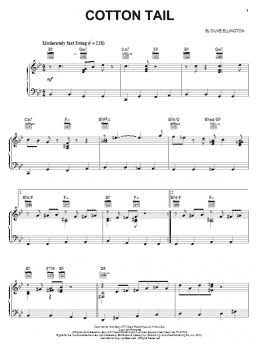 page one of Cotton Tail (Piano, Vocal & Guitar Chords (Right-Hand Melody))