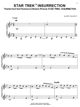 page one of Star Trek Insurrection (Easy Piano)