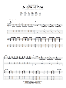 page one of A Dios Le Pido (Guitar Tab)