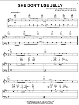 page one of She Don't Use Jelly (Piano, Vocal & Guitar Chords (Right-Hand Melody))