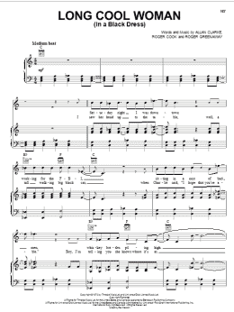page one of Long Cool Woman (In A Black Dress) (Piano, Vocal & Guitar Chords (Right-Hand Melody))