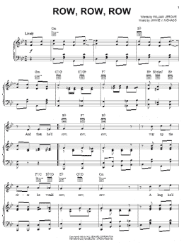 page one of Row, Row, Row (Piano, Vocal & Guitar Chords (Right-Hand Melody))