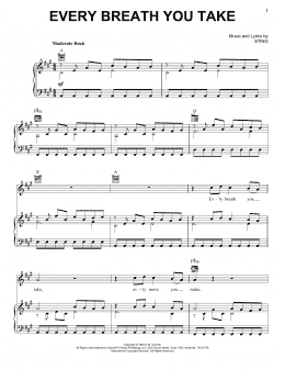 page one of Every Breath You Take (Piano, Vocal & Guitar Chords (Right-Hand Melody))