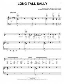 page one of Long Tall Sally (Piano, Vocal & Guitar Chords (Right-Hand Melody))