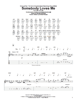 page one of Somebody Loves Me (Guitar Tab)