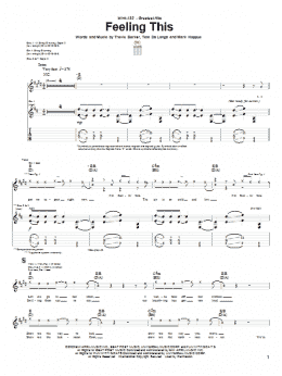 page one of Feeling This (Guitar Tab)