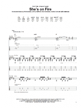 page one of She's On Fire (Guitar Tab)