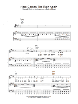 page one of Here Comes The Rain Again (Piano, Vocal & Guitar Chords)