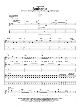 page one of Asthenia (Guitar Tab)